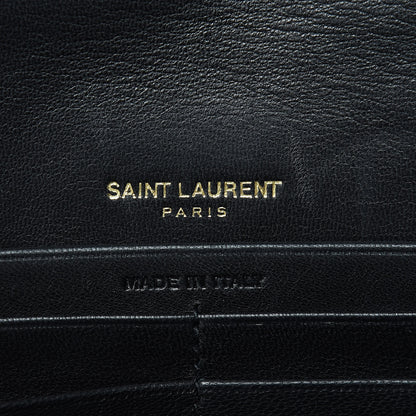 Saint Laurent Lambskin Matelasse Monogram Vicky Chain Wallet Black 6 of 8
