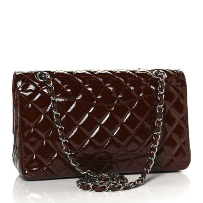 Chanel Patent Calfskin Quilted Medium Double Flap Dark Red 2 of 13