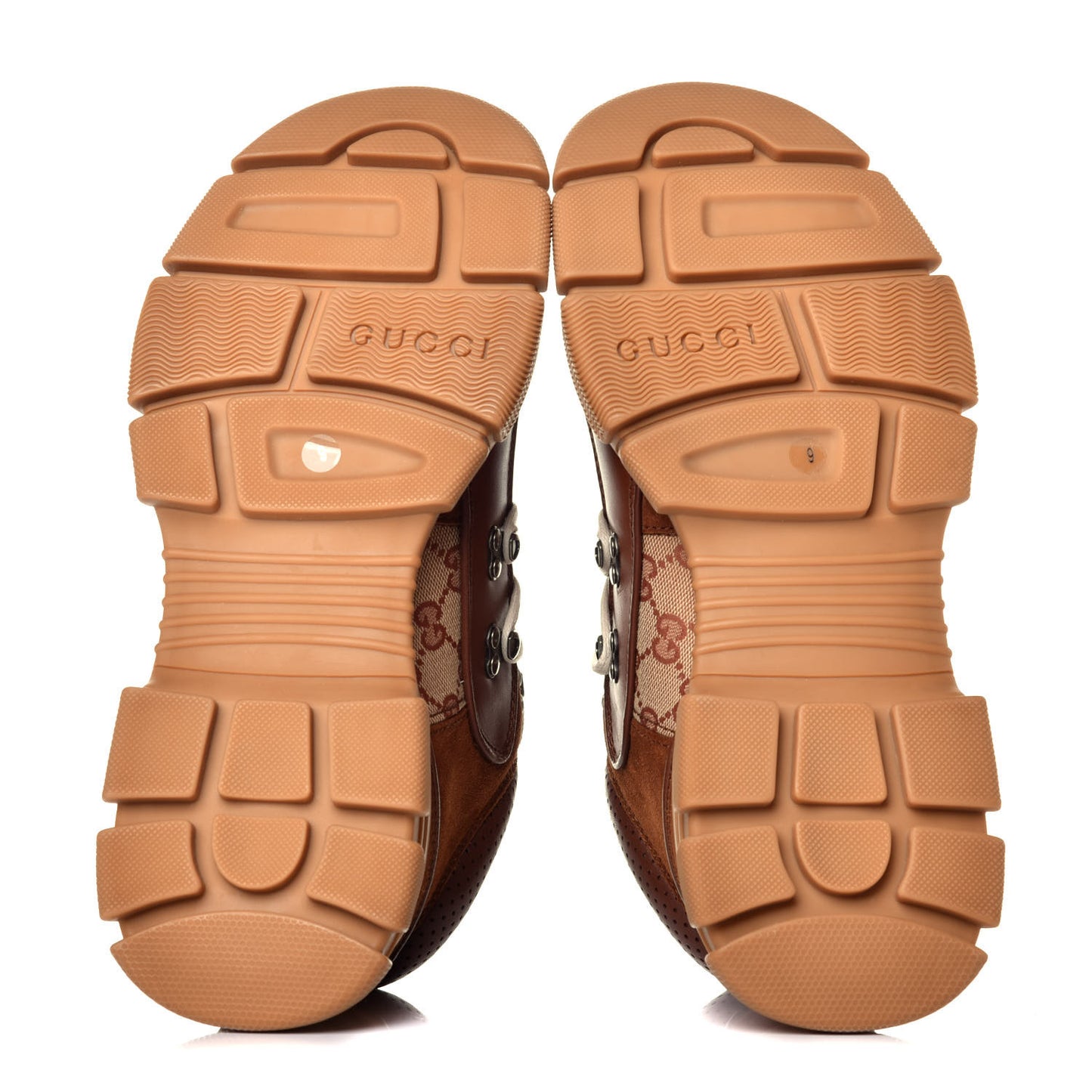 X SEGA Suede Calfskin GG Monogram Mens Flashtrek Sneakers 9 New Cuir Beige Ruggine