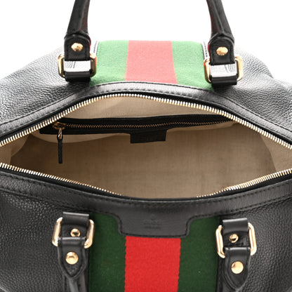 Gucci Calfskin Vintage Web Medium Boston Black 4 of 14