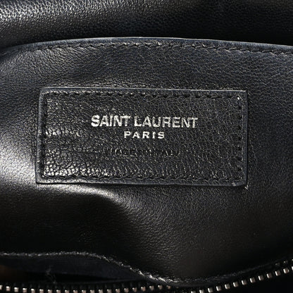 Saint Laurent Sheepskin Matelasse Chevron Monogram Large College Satchel Black 8 of 10