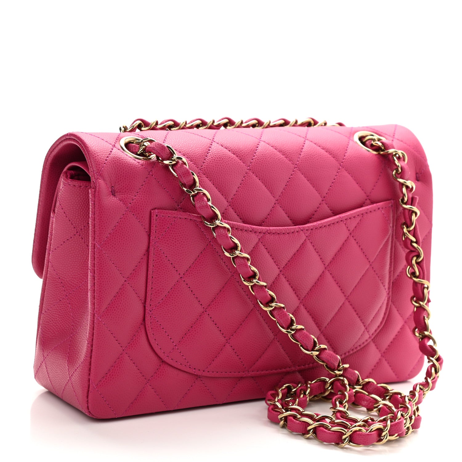 Chanel Caviar Quilted Small Double Flap Fuchsia 3 of 10