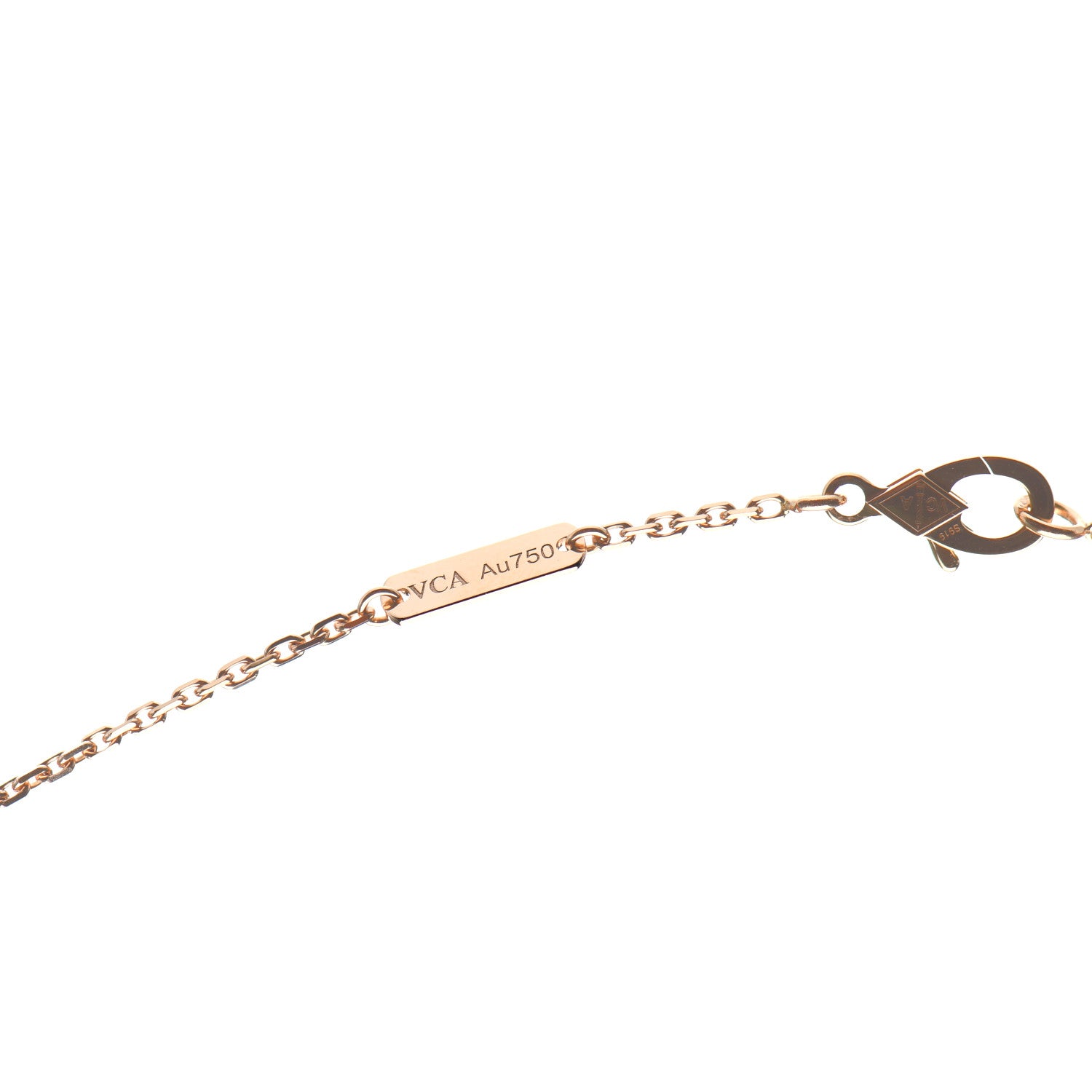 Van Cleef & Arpels 18K Rose Gold Gray Mother of Pearl Vintage Alhambra Pendant Necklace 4 of 6
