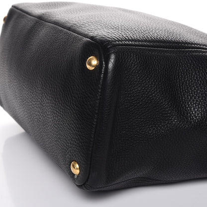 Prada Vitello Daino Side Pocket Shoulder Bag Black 11 of 11
