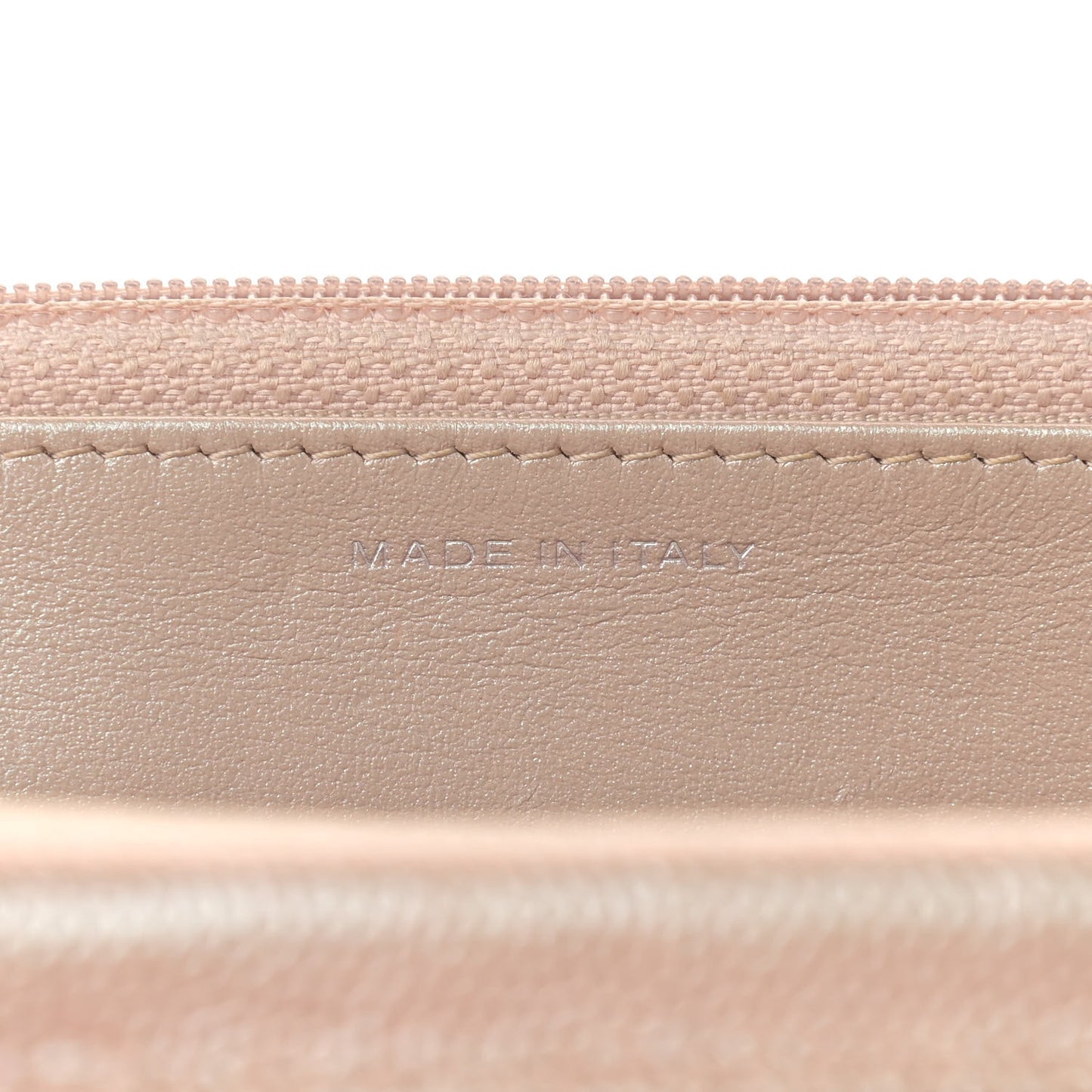Metallic Caviar Chevron Quilted Wallet On Chain WOC Light Gold