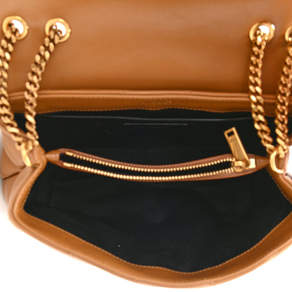Saint Laurent Calfskin Y Quilted Monogram Small Loulou Chain Satchel Dark Natural 5 of 12