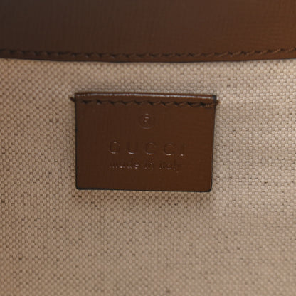 Gucci GG Supreme Monogram Azalea Calfskin Mini Horsebit 1955 Foldover Top Handle Bag Beige Ebony Brown Sugar 6 of 10