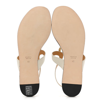 Gucci Calfskin Double G Thong Flat Sandals 40 White 5 of 10