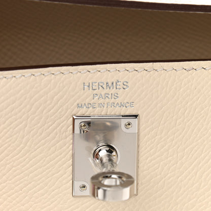 Hermes Epsom Tri-Color Kelly Sellier 25 Nata Jaune Poussin Sesame 6 of 11