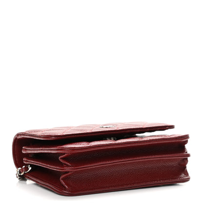 Chanel Caviar Quilted Mini Wallet On Chain WOC Red 4 of 12