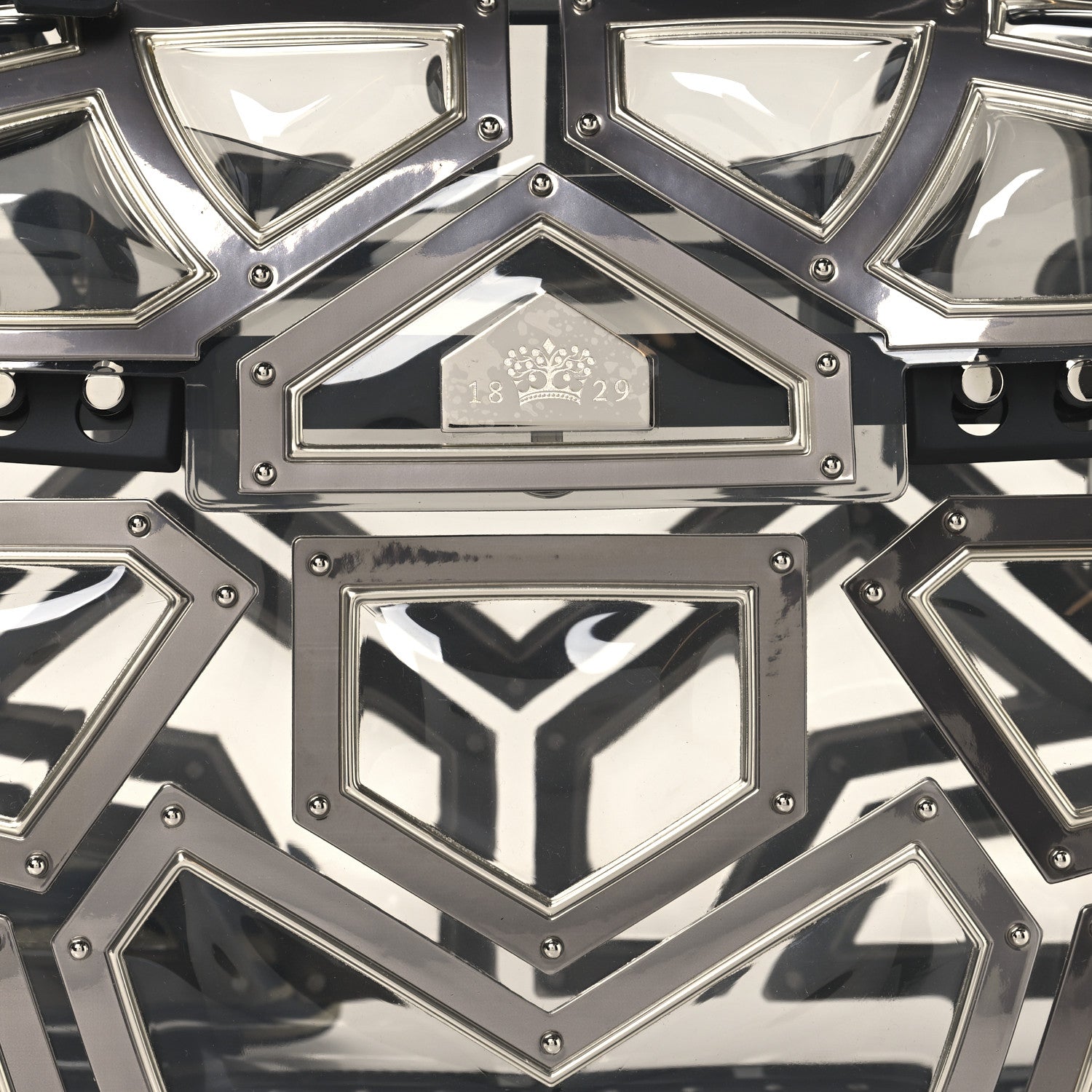 Delvaux Vinyl Gladiator Tempete Satchel Antique Silver Gold 7 of 9