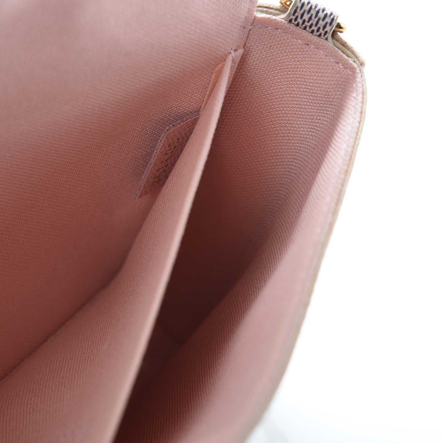 Damier Azur Pochette Felicie Chain Wallet Rose Ballerine