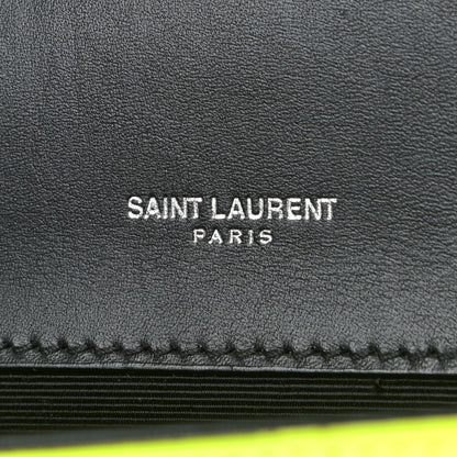 Saint Laurent Patent Grain de Poudre Small Monogram Kate Satchel Neon Yellow 7 of 10