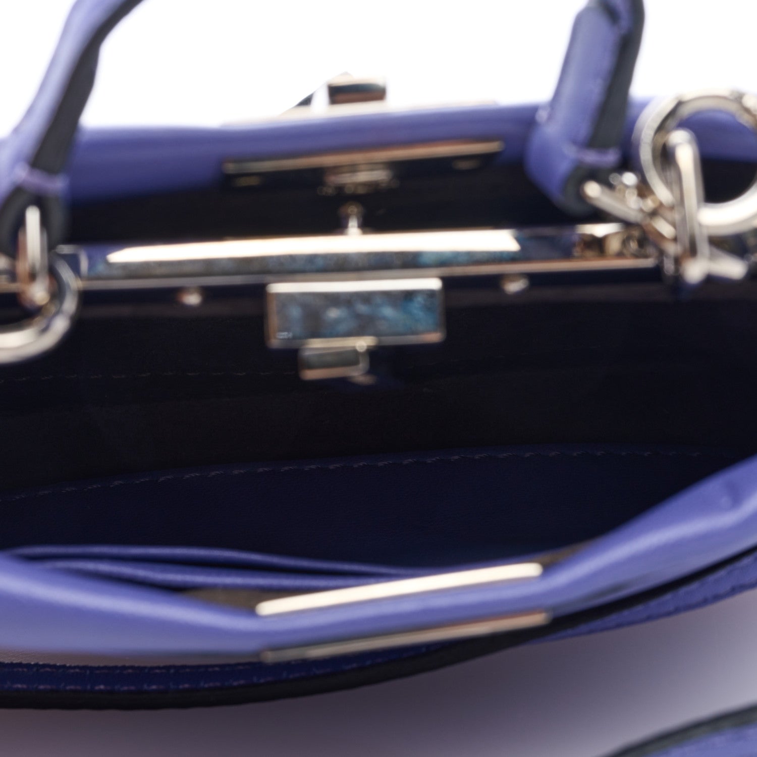 Fendi Shiny Nappa Micro Peekaboo Iconic Satchel Viola Cassis 5 of 7