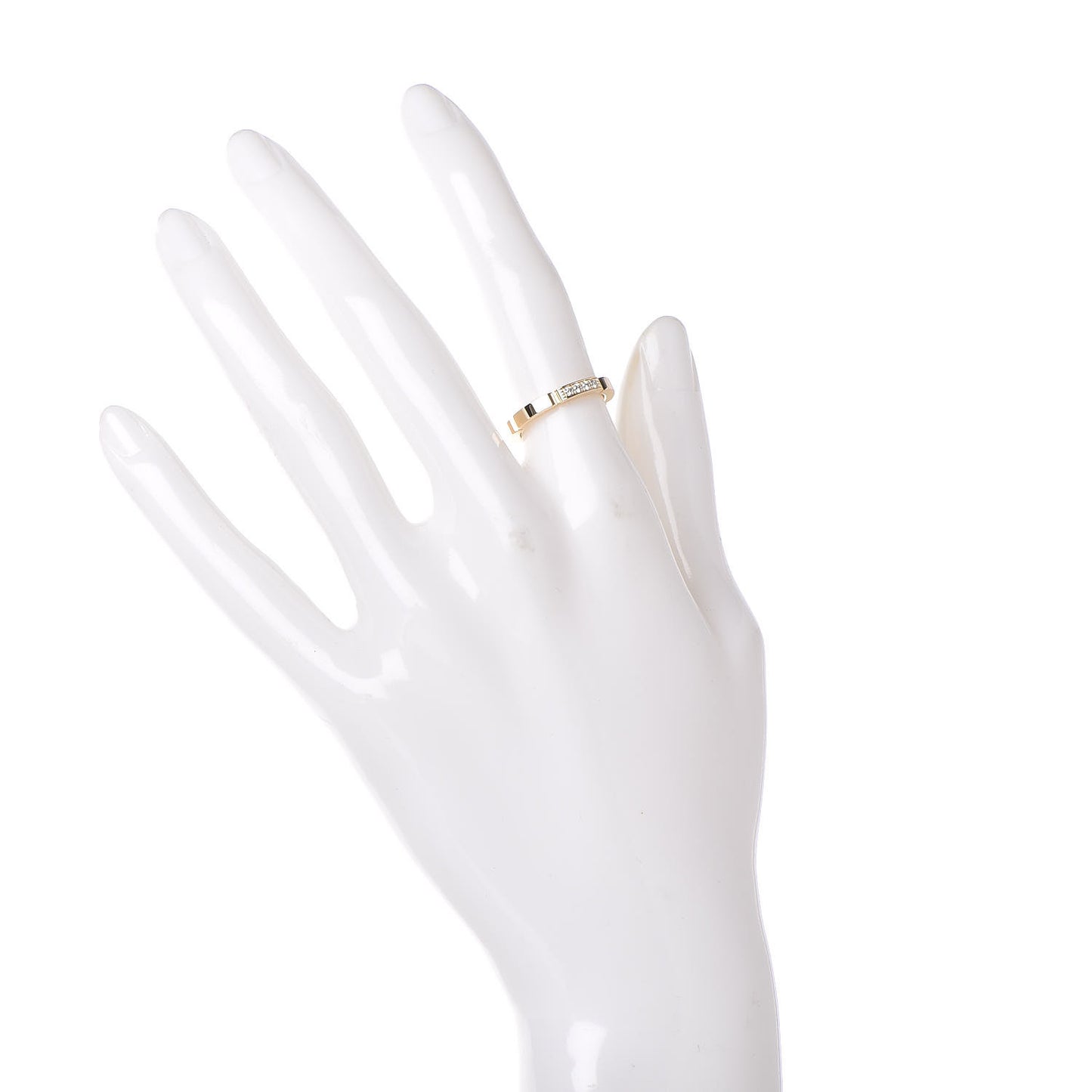 18K Yellow Gold Diamond Maillon Panthere Wedding Band Ring 49 4.75