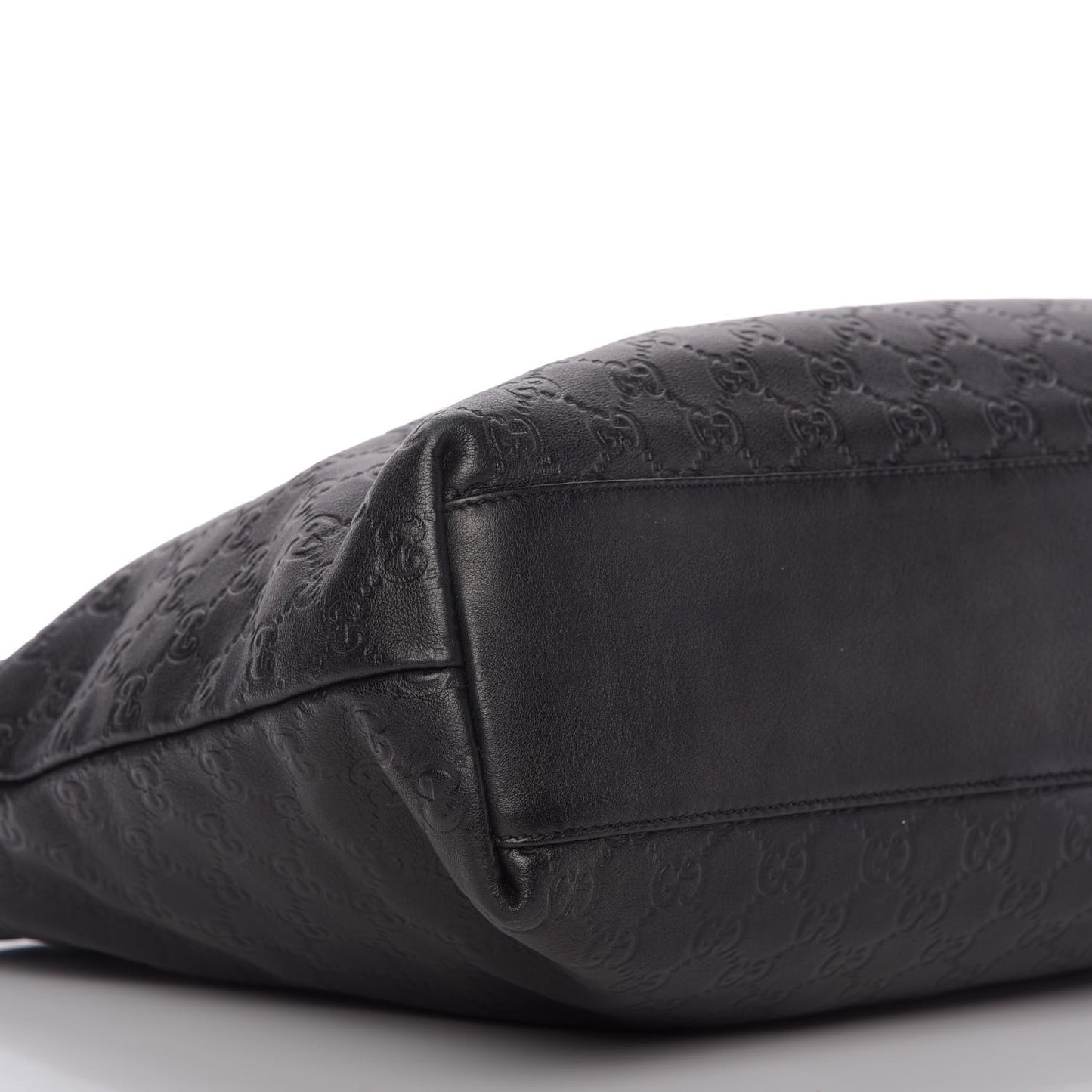 Guccissima Medium Zippered Shopping Tote Black