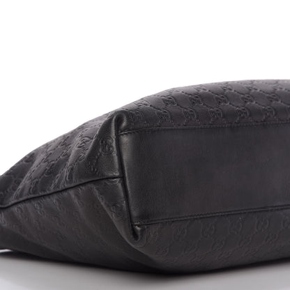 Gucci Guccissima Medium Zippered Shopping Tote Black 6 of 9