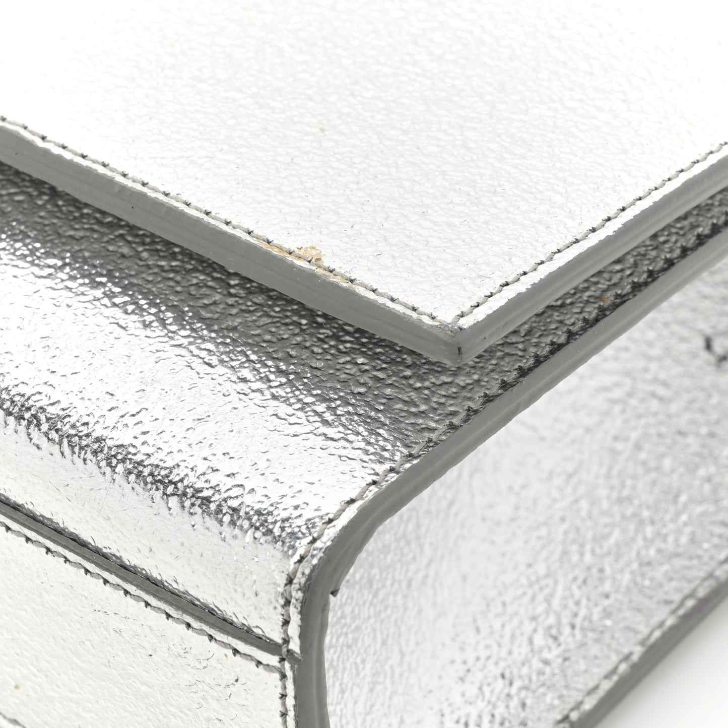 Metallic Calfskin Medium Classic Monogram Kate Satchel Platine