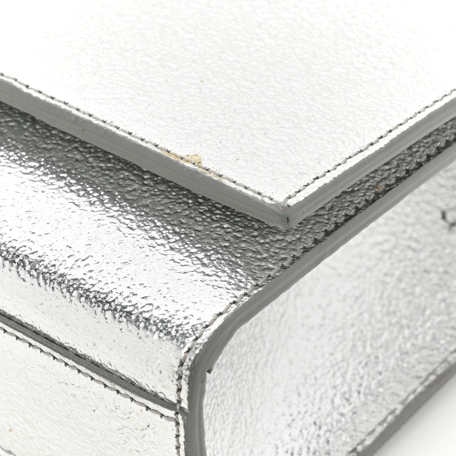 Saint Laurent Metallic Calfskin Medium Classic Monogram Kate Satchel Platine 14 of 18