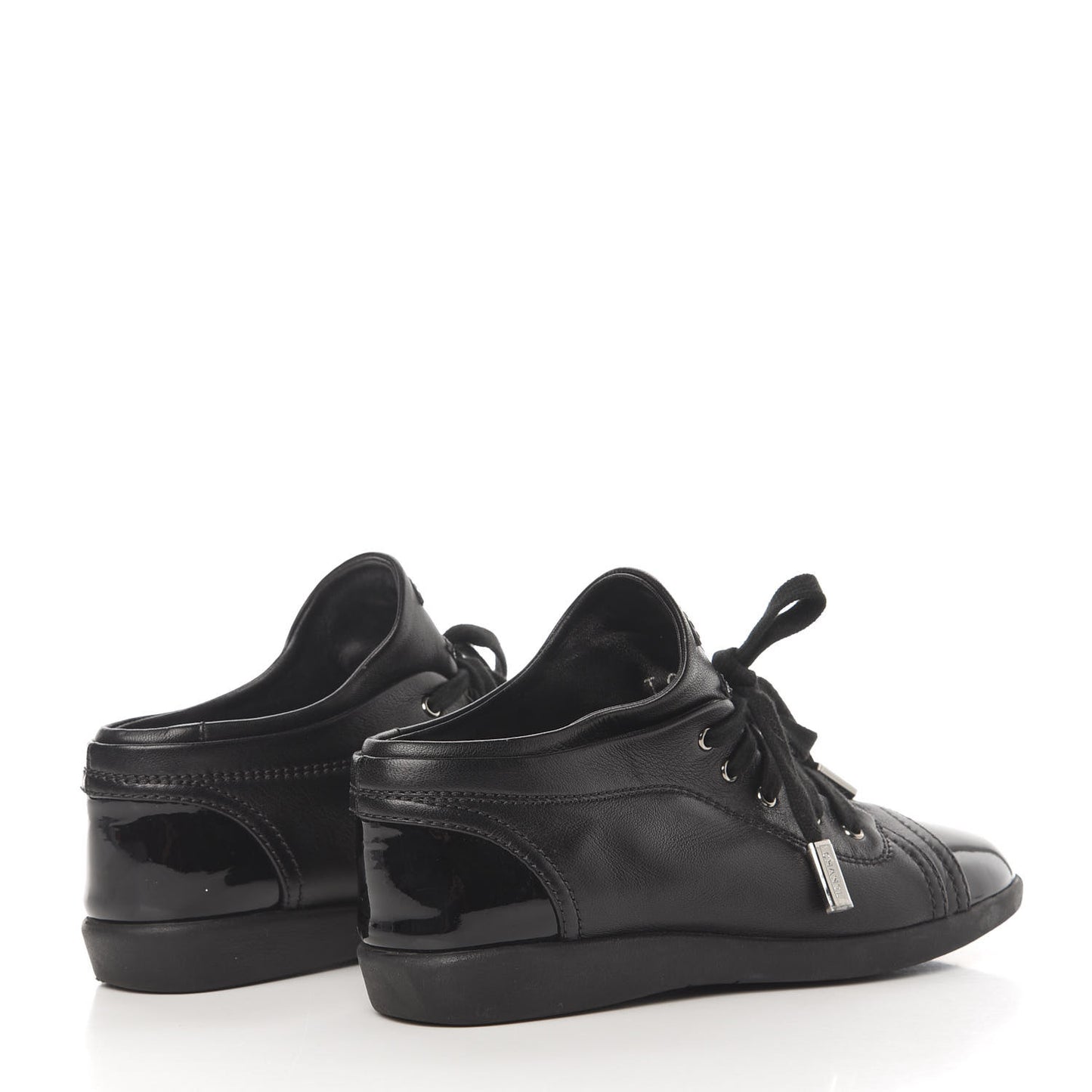 Lambskin Patent Cap Toe CC Sneakers 36.5 Black