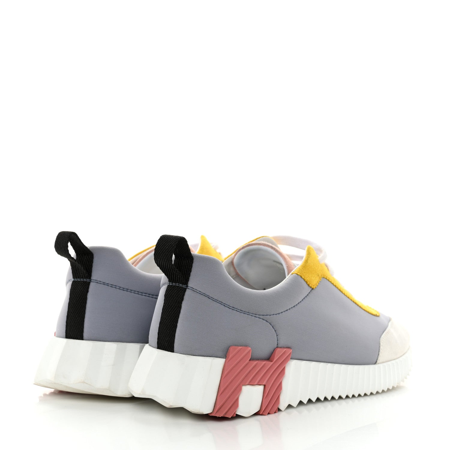 Hermes Technical Canvas Suede Goatskin Bouncing Sneakers 39.5 Gris Multicolor 4 of 11