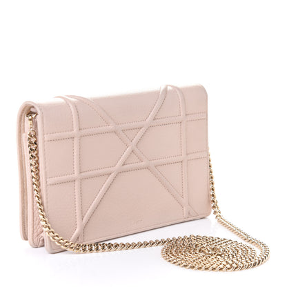 Christian Dior Grained Calfskin Diorama Wallet on Chain Pouch Nude 2 of 4