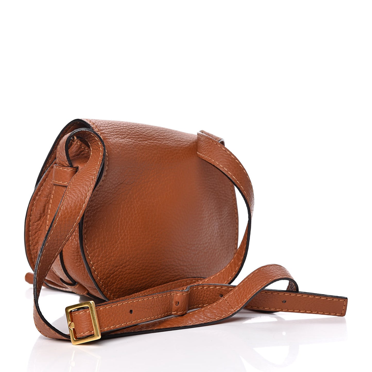Calfskin Mini Marcie Round Crossbody Bag Tan