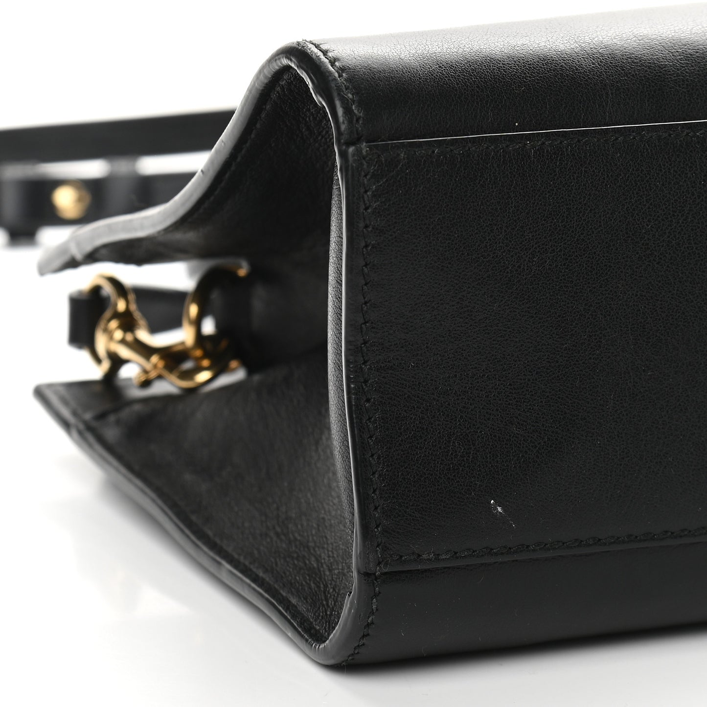 Calfskin Marmont Ribbon Top Handle Bag Black
