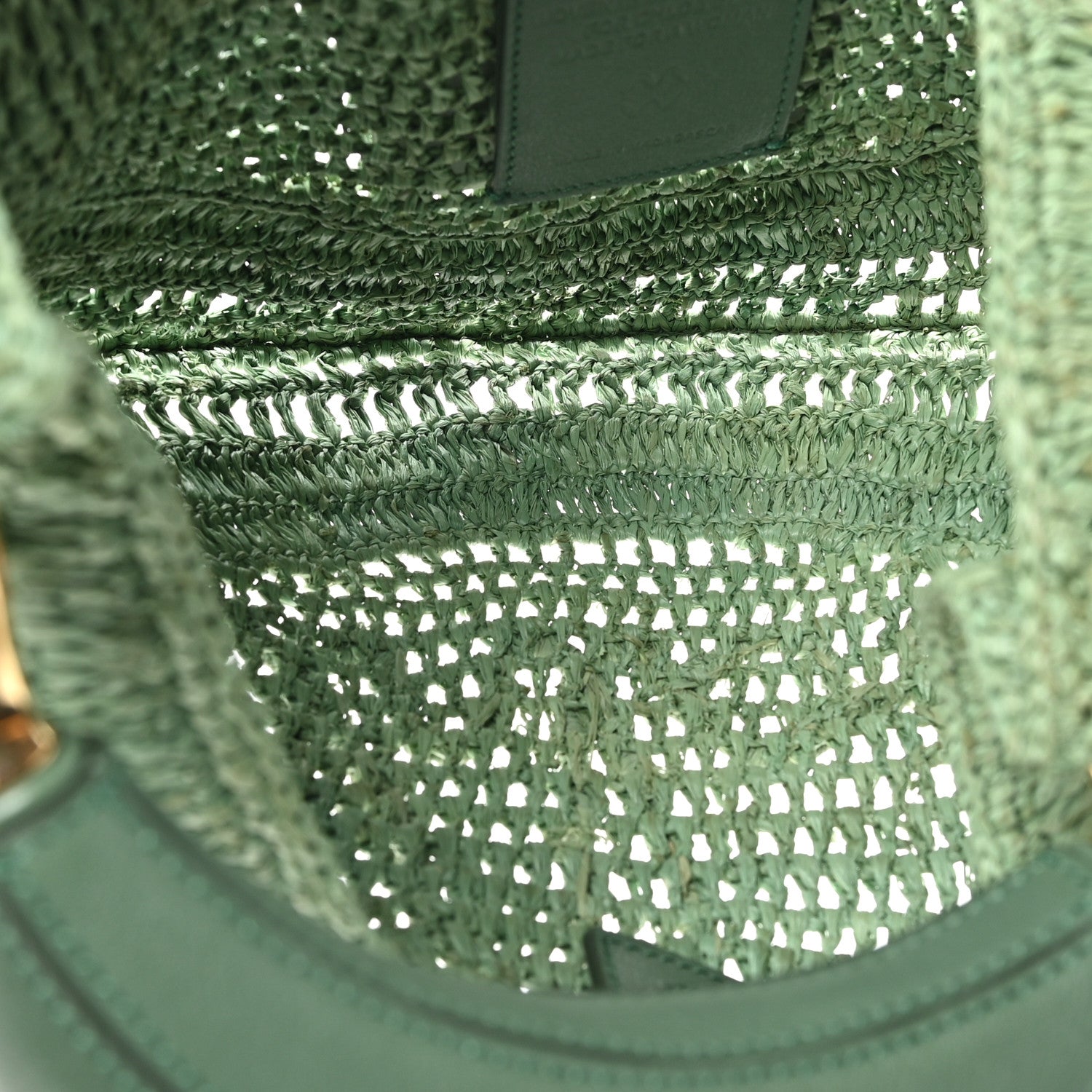 Chloe Raffia Calfskin Summer Banana Hobo Tea Leaf Green 5 of 9