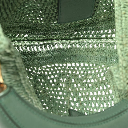 Chloe Raffia Calfskin Summer Banana Hobo Tea Leaf Green 5 of 9