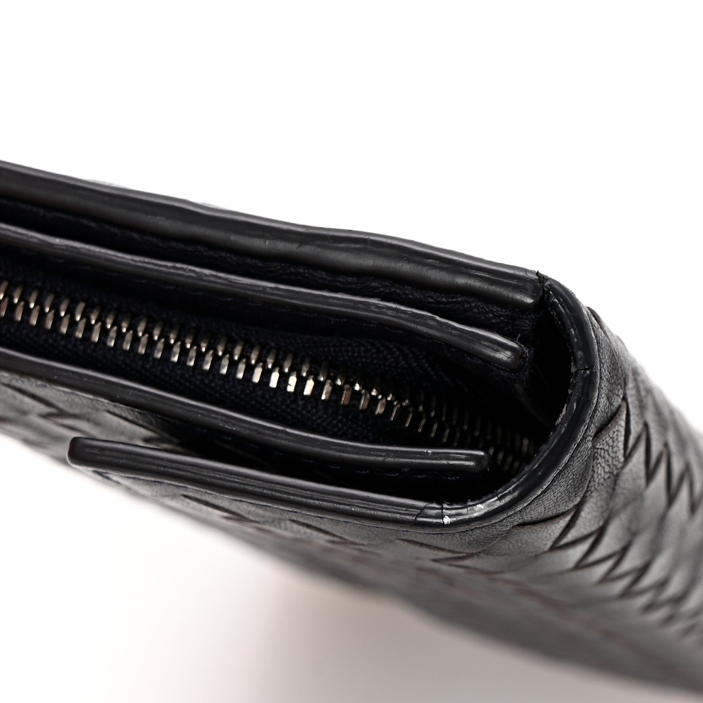 Nappa Intrecciato Continental Flap Wallet Dark Blue