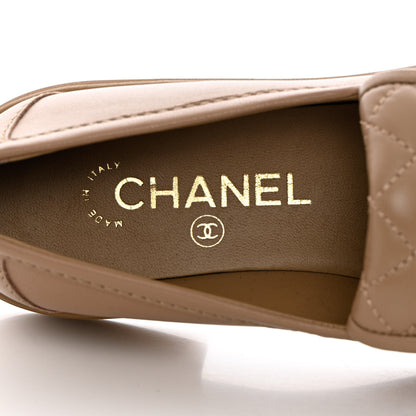 Chanel Lambskin Quilted CC Turnlock Loafers 36 Beige 7 of 11