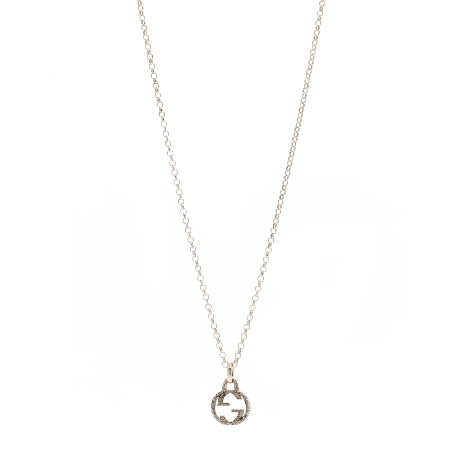 Gucci Sterling Silver Interlocking G Pendant Necklace 1 of 4