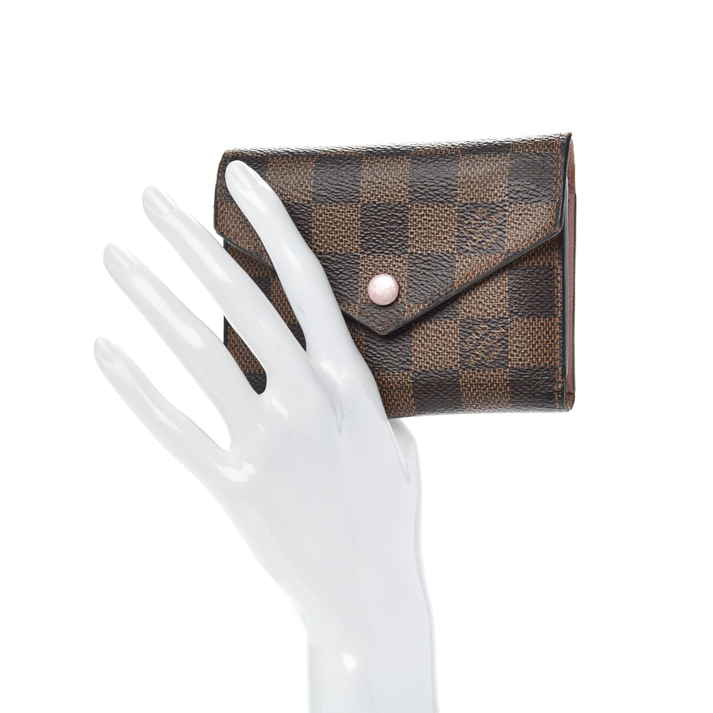 Damier Ebene Victorine Wallet Rose Ballerine
