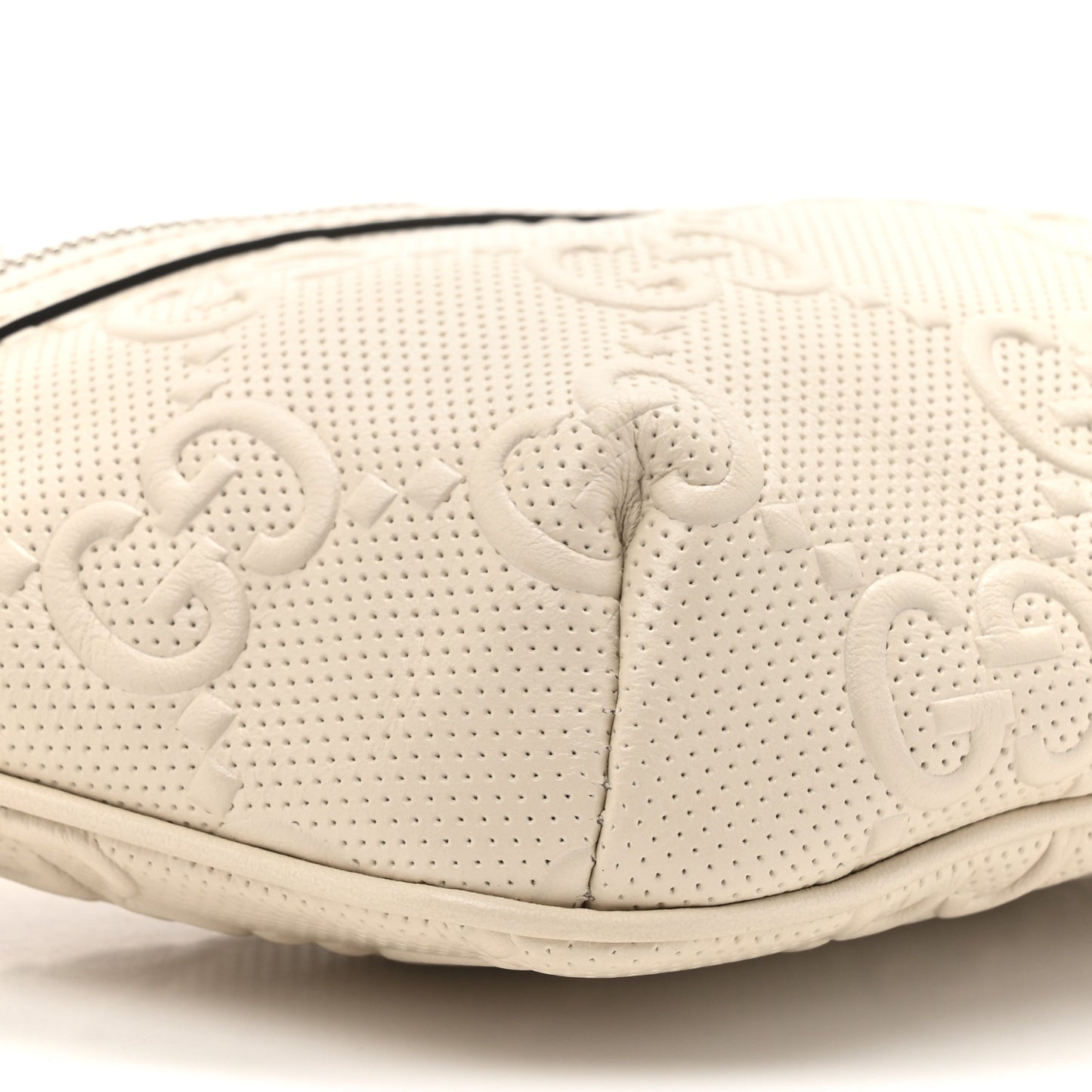 Calfskin GG Tennis Embossed Belt Bag Mystic White