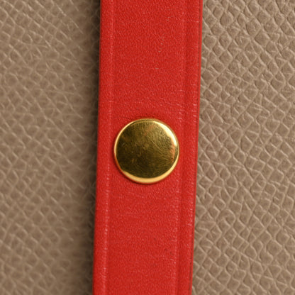 Celine Grained Calfskin Large Multifunction Strap Wallet Light Taupe Red 7 of 10