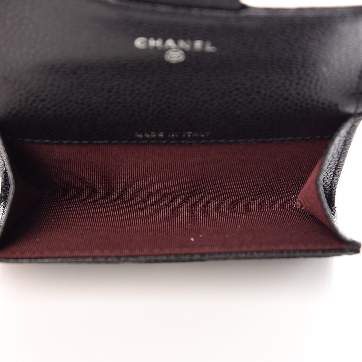 Caviar Quilted Flap Card Holder Black