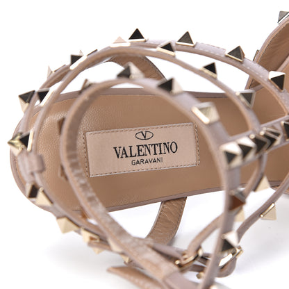 Valentino Garavani Calfskin Nappa Rockstud Ankle Strap 65mm Pumps 38 Poudre 7 of 9