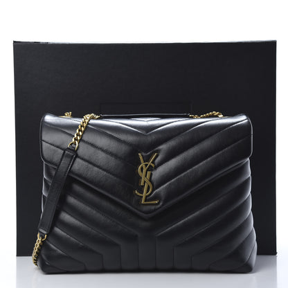 Saint Laurent Calfskin Y Quilted Monogram Medium Loulou Chain Satchel Black 11 of 11