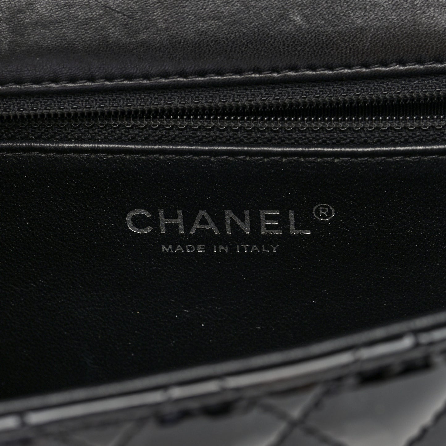 Patent Quilted Classic Twist Flap Bag Black