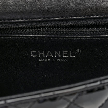 Chanel Patent Quilted Classic Twist Flap Bag Black 6 of 10