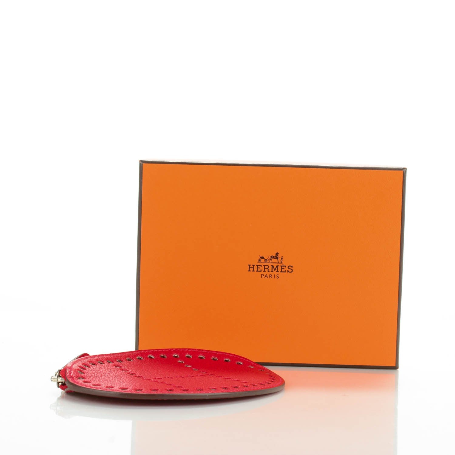 Hermes Chevre Mysore Evelyne Coin Purse Rouge Casaque 4 of 7