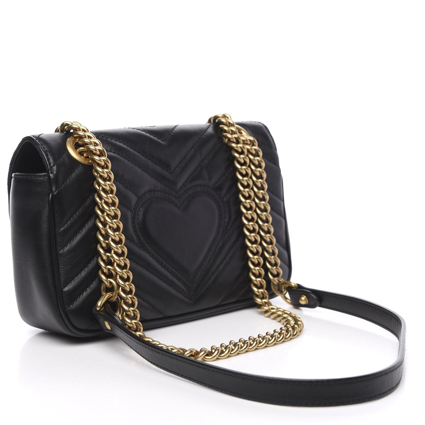 Calfskin Matelasse Mini GG Marmont Shoulder Bag Black