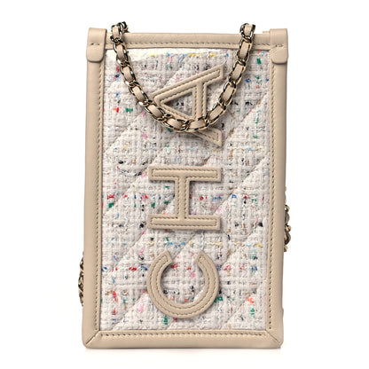 Chanel Tweed PVC Lambskin Clutch With Chain Light Beige 1 of 10