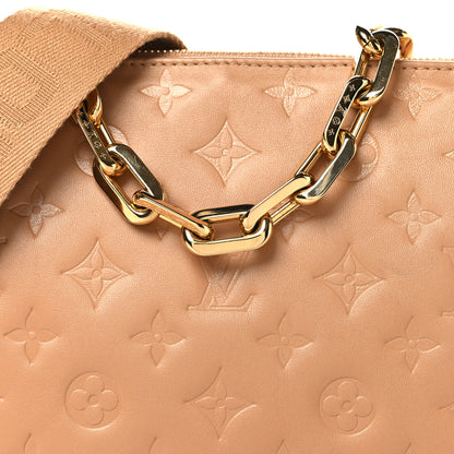 Louis Vuitton Lambskin Embossed Monogram Coussin PM Camel 9 of 11