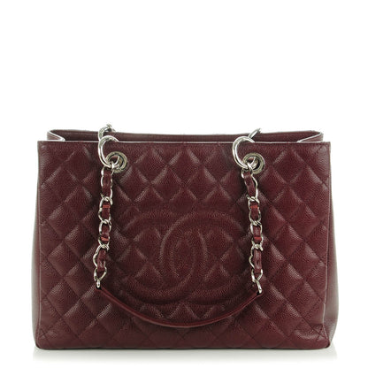 Chanel Caviar Quilted Grand Shopping Tote GST Dark Burgundy 1 of 7