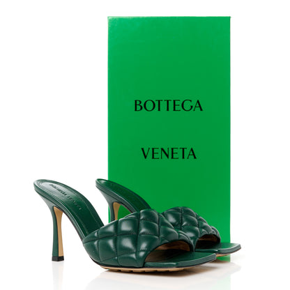 Bottega Veneta Nappa Matelasse Padded Mule Sandals 37.5 Pine Green 9 of 9