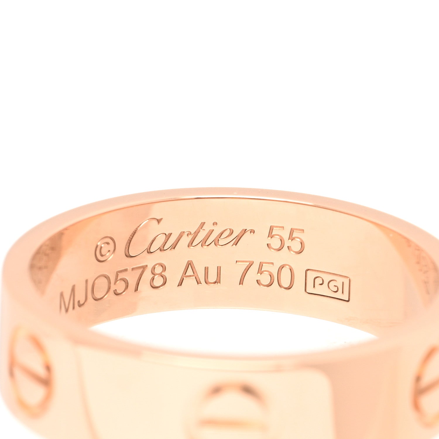 Cartier 18K Pink Gold 5.5mm LOVE Ring 55 7.25 4 of 5