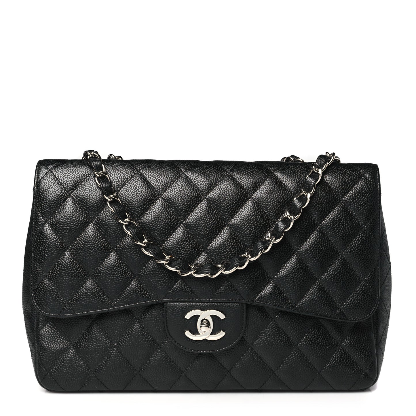 Caviar Quilted Jumbo Single Flap Black