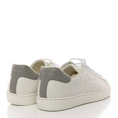 Gucci Calfskin Interlocking G Perforated Mens Ace Sneakers 6.5 White Grey Sky 4 of 9